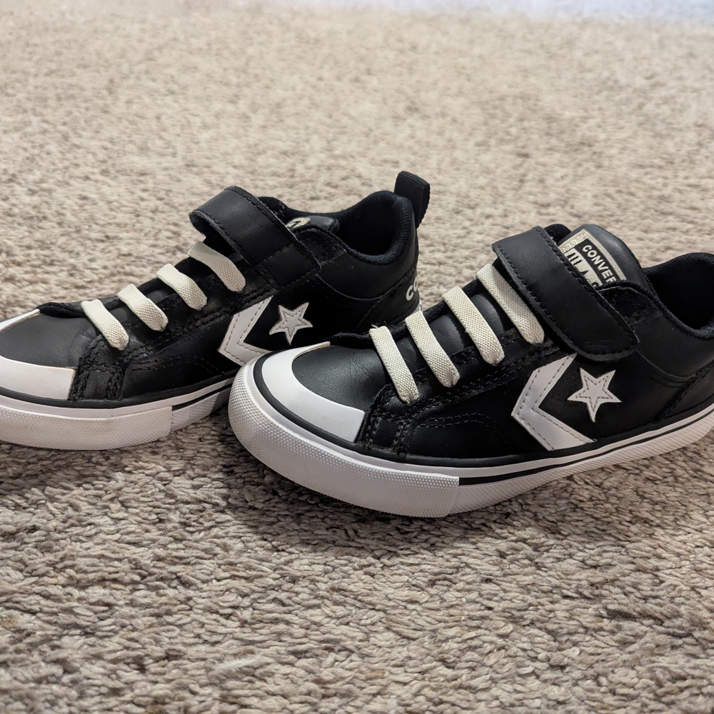 Converse Black and White High-Top Sneakers with Canvas Upper